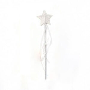bacchetta fatata, stella glitter argento